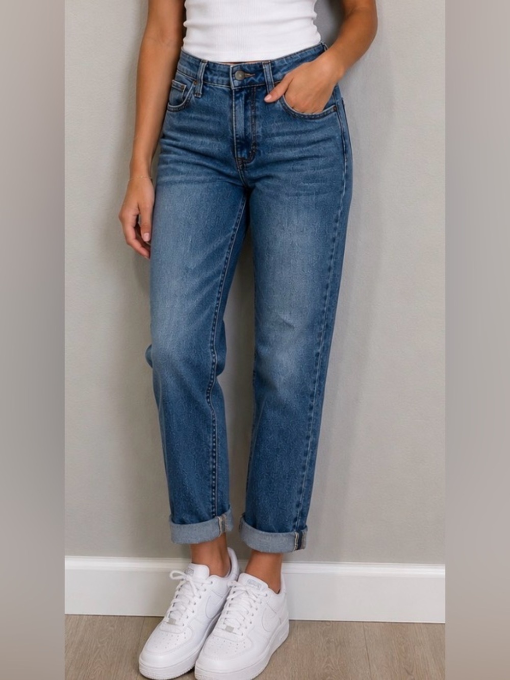 Sam Edelman Jeans Stiletto Straight High Rise Crop Roll Up Fray Edge Vintage